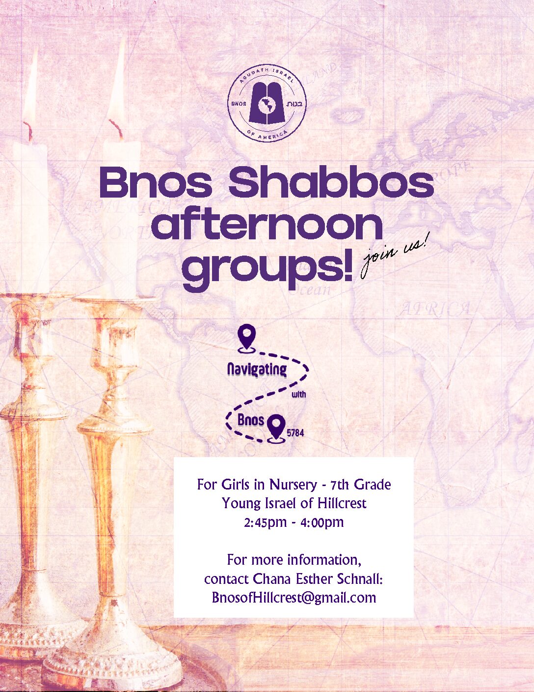 Bnos shabbos groups 5784